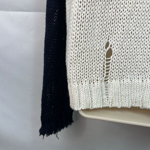Anthropologie Wooden Ships Red White and blue distressed Sweater size medium EUC - Picture 10 of 13
